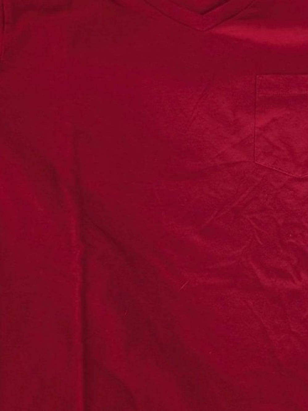 Express Red V-Neck T-Shirt Pocket 50% Cotton 50% Polyester Never Worn